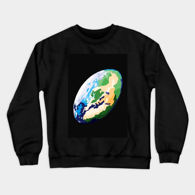 Rugby Ball World Crewneck Sweatshirt by Zet Art